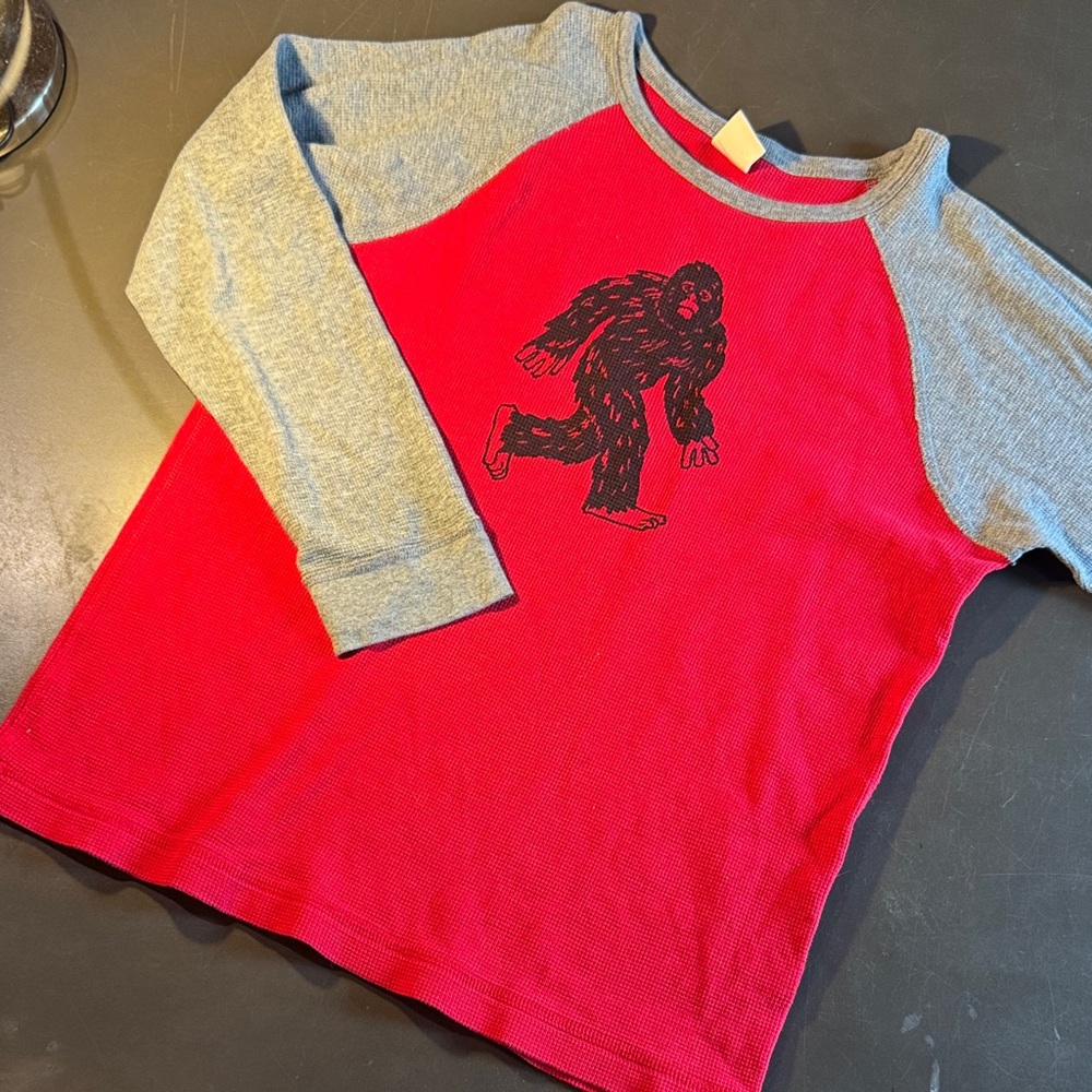 Hanna Andersson Thermal Long-Sleeved Tee: Big Foot, Sasquatch
